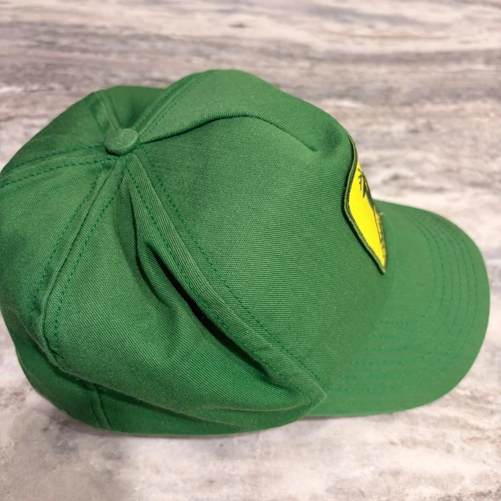 Vintage John Deere Green Snapback Trucker Hat Yellow Logo Patch Mens Cap